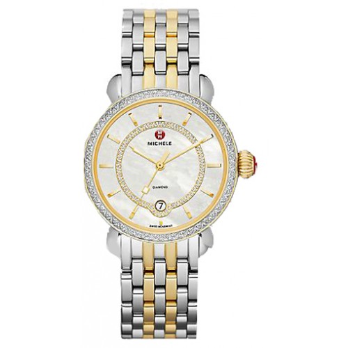 Michele CSX Elegance Yellow Gold & Stainless With Diamonds Ladies Watch MWW03T000042 Michele CSX Elegance Yellow Gold & Stainless With Diamonds Ladies Watch MWW03T000042