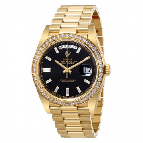 Oyster Perpetual Day-Date Black Dial Automatic Men's 18 Carat Yellow Gold President Watch Oyster Perpetual Day-Date Black Dial Automatic Men's 18 Carat Yellow Gold President Watch