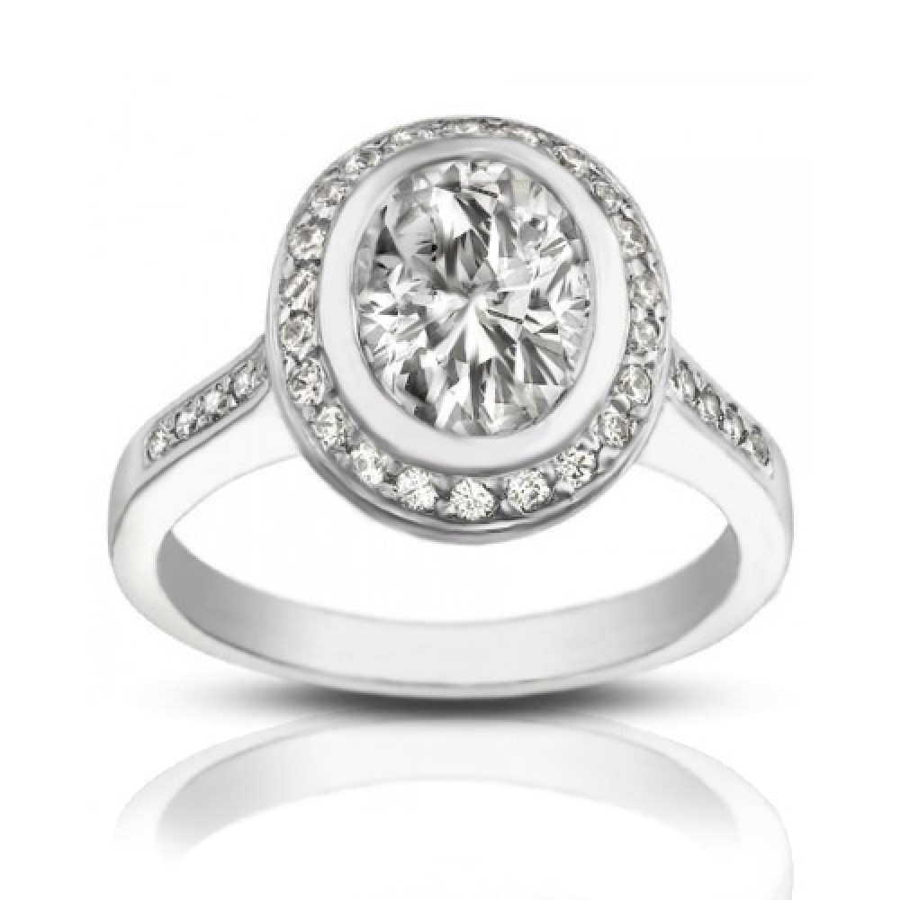 05 ct Ladies Oval Shape Diamond Engagement Ring
