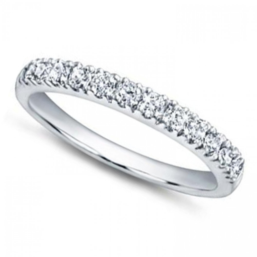 65 ct Ladies Pave Set Diamond Wedding Band Ring