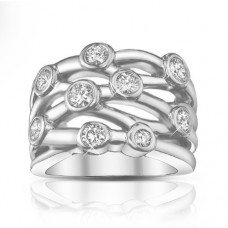 1.50 ct Ladies Round Cut Diamond Anniversary Ring In Bezel Setting 1.50 ct Ladies Round Cut Diamond Anniversary Ring In Bezel Setting