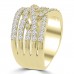 1.53 ct Ladies Round Cut Diamond Designer Anniversary Band in 14 kt Yellow Gold