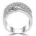1.53 ct Ladies Round Cut Diamond Designer Anniversary Band in 14 kt White Gold