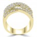 1.53 ct Ladies Round Cut Diamond Designer Anniversary Band in 14 kt Yellow Gold