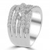 1.53 ct Ladies Round Cut Diamond Designer Anniversary Band in 14 kt White Gold