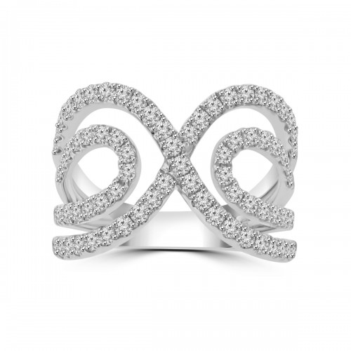 1.16 ct Ladies Pave Set  Round Cut Diamond Anniversary Ring