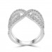 1.16 ct Ladies Pave Set  Round Cut Diamond Anniversary Ring