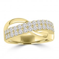 1.00 ct Ladies Round Cut Diamond Anniversary Ring in Prong Setting Yellow Gold 1.00 ct Ladies Round Cut Diamond Anniversary Ring in Prong Setting Yellow Gold