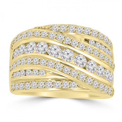 2.10 ct Ladies Round Cut Diamond Anniversary Ring in Prong Setting in 14 kt Yellow Gold 2.10 ct Ladies Round Cut Diamond Anniversary Ring in Prong Setting in 14 kt Yellow Gold