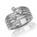 0.50 ct Ladies Round and Princess Cut Diamond Anniversary Ring