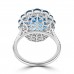 5.63 ct Round Cut Diamond & Oval Shape Blue Topaz Anniversary Ring 5.63 ct Round Cut Diamond & Oval Shape Blue Topaz Anniversary Ring