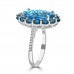 5.63 ct Round Cut Diamond & Oval Shape Blue Topaz Anniversary Ring 5.63 ct Round Cut Diamond & Oval Shape Blue Topaz Anniversary Ring