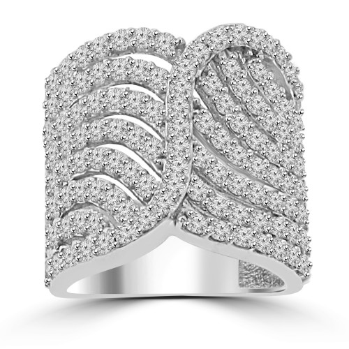 2.65 ct Ladies Round Cut Diamond Designer Cocktail Ring in 14 kt White Gold 2.65 ct Ladies Round Cut Diamond Designer Cocktail Ring in 14 kt White Gold