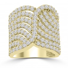 2.65 ct Ladies Round Cut Diamond Designer Cocktail Ring in 14 kt Yellow Gold 2.65 ct Ladies Round Cut Diamond Designer Cocktail Ring in 14 kt Yellow Gold