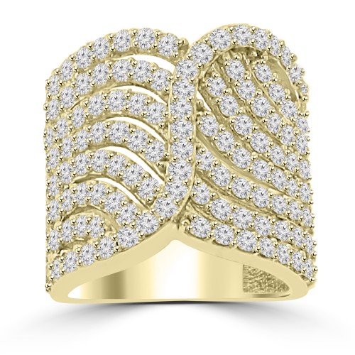 2.65 ct Ladies Round Cut Diamond Designer Cocktail Ring in 14 kt Yellow Gold 2.65 ct Ladies Round Cut Diamond Designer Cocktail Ring in 14 kt Yellow Gold