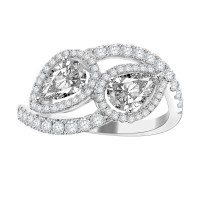 1.75ct Ladies Round Cut & Pear Shape Diamond Anniversary Wedding Band in 14k White Gold (G-H Color I-3 Clarity) 1.75ct Ladies Round Cut & Pear Shape Diamond Anniversary Wedding Band in 14k White Gold (G-H Color I-3 Clarity)