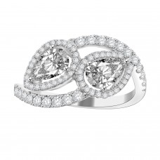 1.75ct Ladies Round Cut & Pear Shape Diamond Anniversary Wedding Band in 14k White Gold (G-H Color I-3 Clarity) 1.75ct Ladies Round Cut & Pear Shape Diamond Anniversary Wedding Band in 14k White Gold (G-H Color I-3 Clarity)