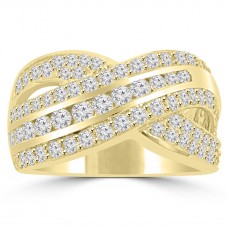1.90 ct Ladies Round Cut Diamond Anniversary Ring in Prong Setting Yellow Gold 1.90 ct Ladies Round Cut Diamond Anniversary Ring in Prong Setting Yellow Gold
