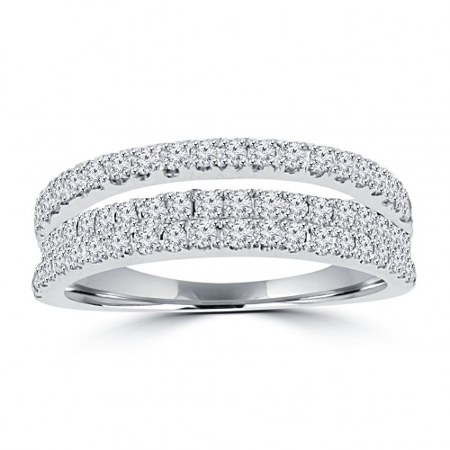 0.90 ct Ladies Round Cut Diamond Anniversary Wedding Band Ring in 14 kt White Gold 0.90 ct Ladies Round Cut Diamond Anniversary Wedding Band Ring in 14 kt White Gold