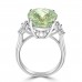 9.03 Ct Oval Cut Green Amethyst & Princess Cut Diamond Anniversary Ring 9.03 Ct Oval Cut Green Amethyst & Princess Cut Diamond Anniversary Ring