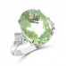 9.03 Ct Oval Cut Green Amethyst & Princess Cut Diamond Anniversary Ring 9.03 Ct Oval Cut Green Amethyst & Princess Cut Diamond Anniversary Ring