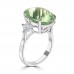 9.03 Ct Oval Cut Green Amethyst & Princess Cut Diamond Anniversary Ring 9.03 Ct Oval Cut Green Amethyst & Princess Cut Diamond Anniversary Ring