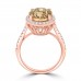 2.67 ct Ladies Round Cut Diamond & Oval Shape Morganite Anniversary Wedding Band Ring ( G-H Color SI-2 I1 Clarity)