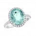 4.55 ct Ladies Round Cut Diamond & Oval Shape Aqua Marine Anniversary Wedding Band Ring ( G-H Color SI-2 I1 Clarity)