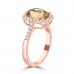 3.71 ct Ladies Round Cut Diamond & Cushion Cut Morganite Anniversary Wedding Band Ring ( G-H Color SI-2 I1 Clarity)