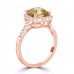 2.88 ct Ladies Round Cut Diamond & Cushion Cut Morganite Anniversary Wedding Band Ring ( G-H Color SI-2 I1 Clarity)