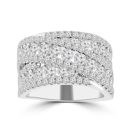 2.22 ct Ladies Micro Pave Set Round Cut Diamond Anniversary Band in 14k White Gold (H-I Color SI-2 I1 Clarity) 2.22 ct Ladies Micro Pave Set Round Cut Diamond Anniversary Band in 14k White Gold (H-I Color SI-2 I1 Clarity)