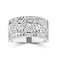 1.29 ct Ladies Micro Pave Set Round Cut Diamond Anniversary Band in 14k White Gold (H-I Color SI-2 I1 Clarity) 1.29 ct Ladies Micro Pave Set Round Cut Diamond Anniversary Band in 14k White Gold (H-I Color SI-2 I1 Clarity)