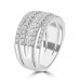 1.29 ct Ladies Micro Pave Set Round Cut Diamond Anniversary Band in 14k White Gold  (H-I Color SI-2 I1 Clarity)