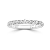 0.90 ct Ladies Micro Pave Set Round Cut Diamond Anniversary Band in 14k White Gold (H-I Color SI-2 I1 Clarity) 0.90 ct Ladies Micro Pave Set Round Cut Diamond Anniversary Band in 14k White Gold (H-I Color SI-2 I1 Clarity)