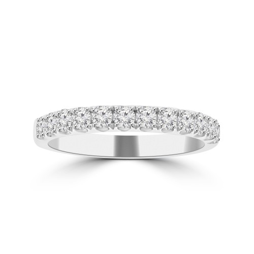 0.75 ct Ladies Micro Pave Set Round Cut Diamond Anniversary Band in 14k White Gold (H-I Color SI-2 I1 Clarity) 0.75 ct Ladies Micro Pave Set Round Cut Diamond Anniversary Band in 14k White Gold (H-I Color SI-2 I1 Clarity)