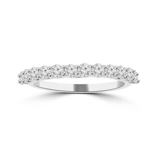 0.70 ct Ladies Micro Pave Set Round Cut Diamond Anniversary Band in 14k White Gold (H-I Color SI-2 I1 Clarity) 0.70 ct Ladies Micro Pave Set Round Cut Diamond Anniversary Band in 14k White Gold (H-I Color SI-2 I1 Clarity)