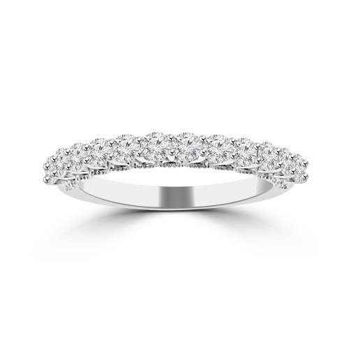 0.70 ct Ladies Micro Pave Set Round Cut Diamond Anniversary Band in 14k White Gold (H-I Color SI-2 I1 Clarity) 0.70 ct Ladies Micro Pave Set Round Cut Diamond Anniversary Band in 14k White Gold (H-I Color SI-2 I1 Clarity)