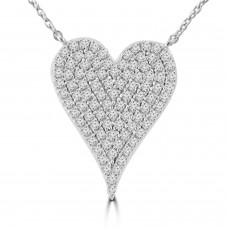0.20 ct Heart Shaped Diamond Pendant Necklace (G-H Color SI-2 I-1 Clarity) in 14 kt White Gold 0.20 ct Heart Shaped Diamond Pendant Necklace (G-H Color SI-2 I-1 Clarity) in 14 kt White Gold