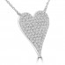 0.20 ct Heart Shaped Diamond Pendant Necklace (G-H Color SI-2 I-1 Clarity) in 14 kt White Gold