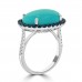 7.34 ct Round Cut Diamond & Oval Shape Turquoise Anniversary Ring 7.34 ct Round Cut Diamond & Oval Shape Turquoise Anniversary Ring
