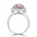 6.37 Ct Oval Cut Kunzite & Round Cut Diamond Anniversary Ring 6.37 Ct Oval Cut Kunzite & Round Cut Diamond Anniversary Ring
