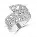 1.50 ct Ladies Round Cut Diamond Anniversary Wedding Band Ring in 14 kt White Gold