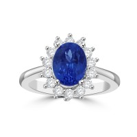 3.10 ct Ladies Round Cut Diamond & Oval Shape Tanzanite Anniversary Ring ( G Color SI-1 Clarity) 3.10 ct Ladies Round Cut Diamond & Oval Shape Tanzanite Anniversary Ring ( G Color SI-1 Clarity)