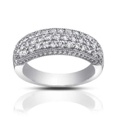 1.00 ct Pave Set Round Cut Diamond Wedding Band Ring 1.00 ct Pave Set Round Cut Diamond Wedding Band Ring
