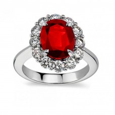 7.09 ct Oval Shape Ruby And Diamond Anniversary Ring 7.09 ct Oval Shape Ruby And Diamond Anniversary Ring