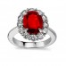 7.09 ct Oval Shape Ruby And Diamond Anniversary Ring 7.09 ct Oval Shape Ruby And Diamond Anniversary Ring