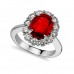 7.09 ct Oval Shape Ruby And Diamond Anniversary Ring 7.09 ct Oval Shape Ruby And Diamond Anniversary Ring