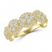 3.21 ct Ladies Pave Set  Round Cut Diamond Anniversary Ring in Yellow Gold