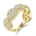 3.21 ct Ladies Pave Set  Round Cut Diamond Anniversary Ring in Yellow Gold