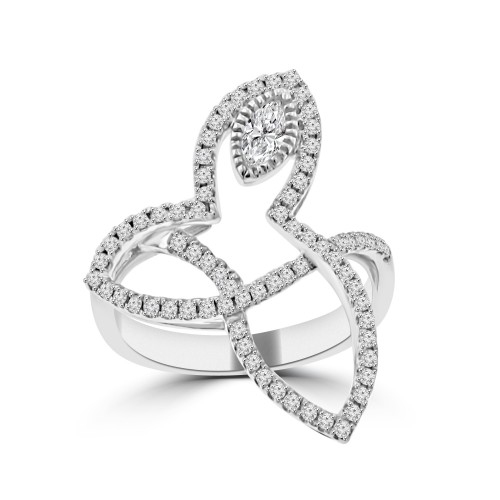 0.60 Ct Ladies Round Cut and Marquise cut Diamond Anniversary Ring 0.60 Ct Ladies Round Cut and Marquise cut Diamond Anniversary Ring